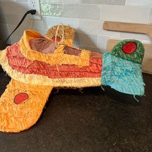Unused Vintage Airplane Pinata Mexico Multicolor 21”x21”